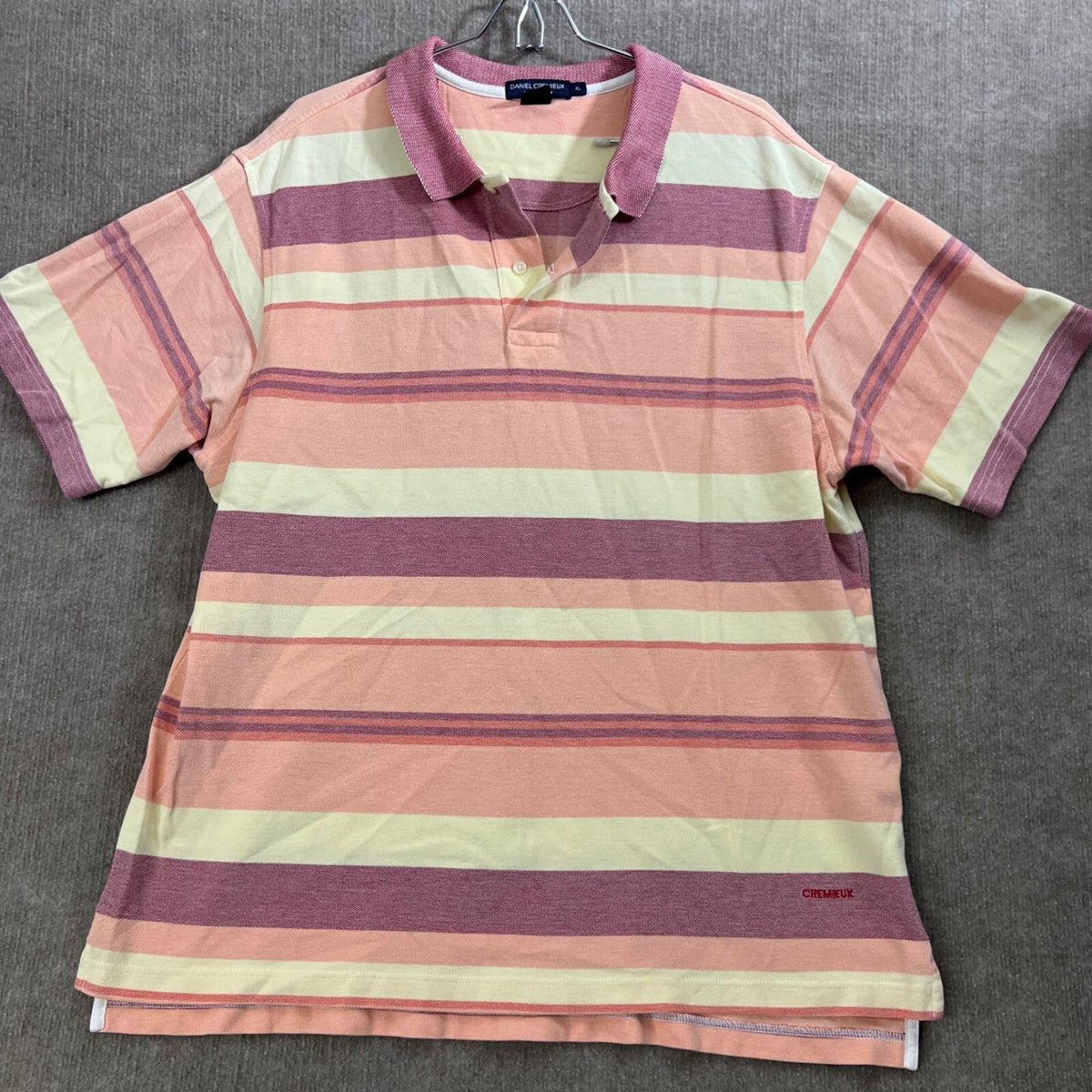 Daniel Cremieux Collection Striped Polo Shirt Mens XL Short Sleeve Casual Top