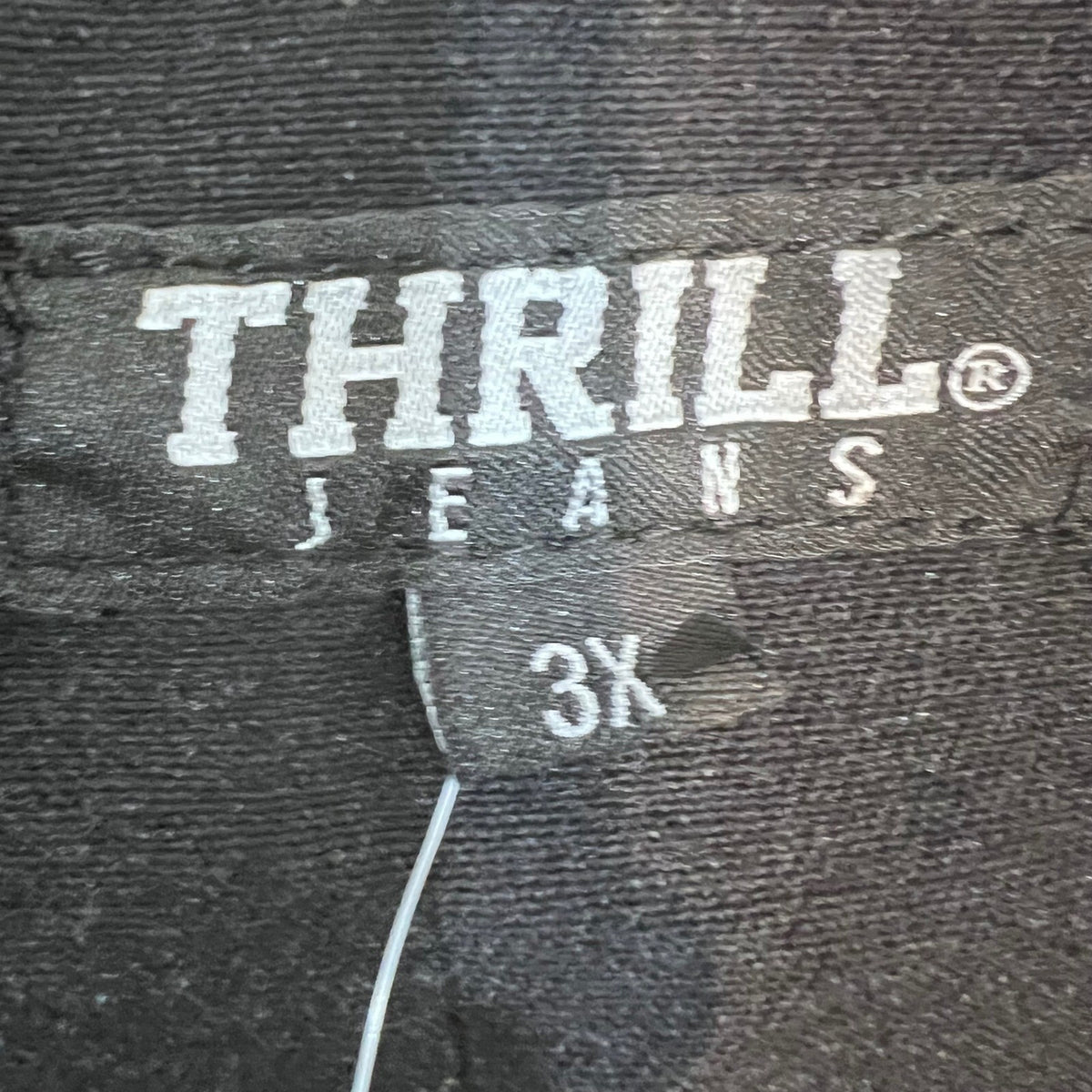Thrill Jeans Denim Jacket Women 3X Black Distressed Longline Ripped Grunge Edgy