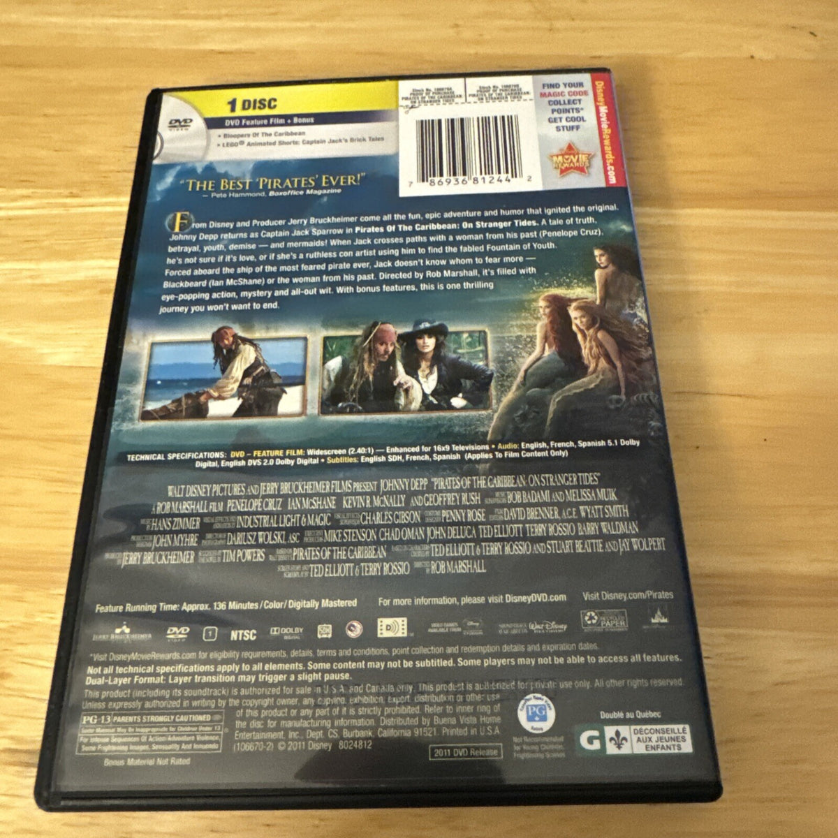 Pirates of the Caribbean: On Stranger Tides (DVD, 2011)