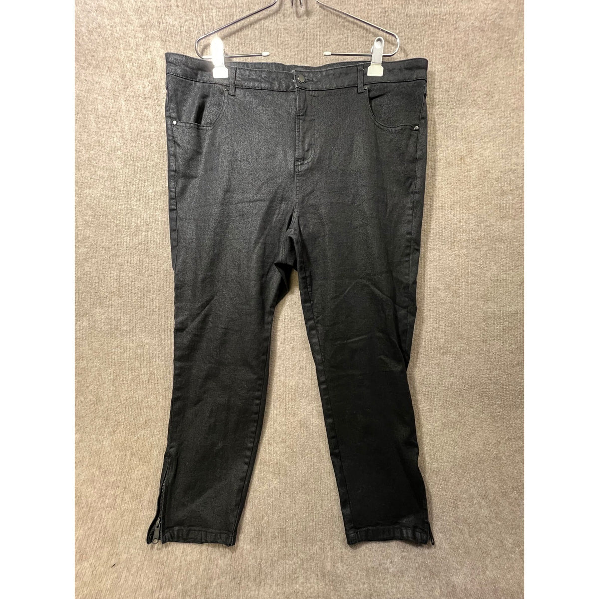 Universal Standard Black Denim Zip Ankle Jeans Women's Size 20 Stretch