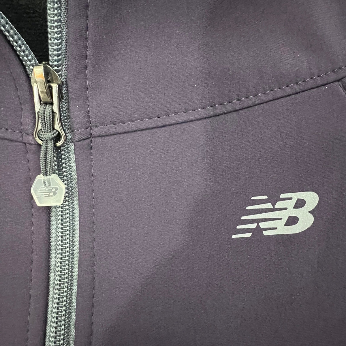 New Balance Womens Full Zip Jacket Purple Gray Athletic Running Small S
