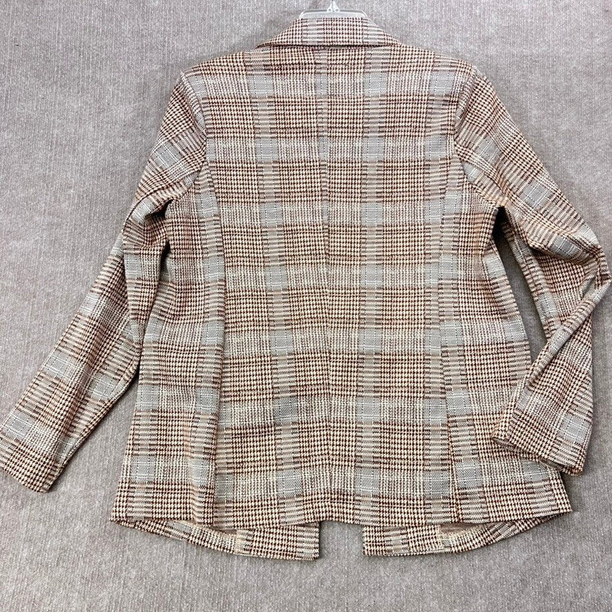 Sanctuary Plaid Blazer Brown Gray Career Casual Office Jacket Size M