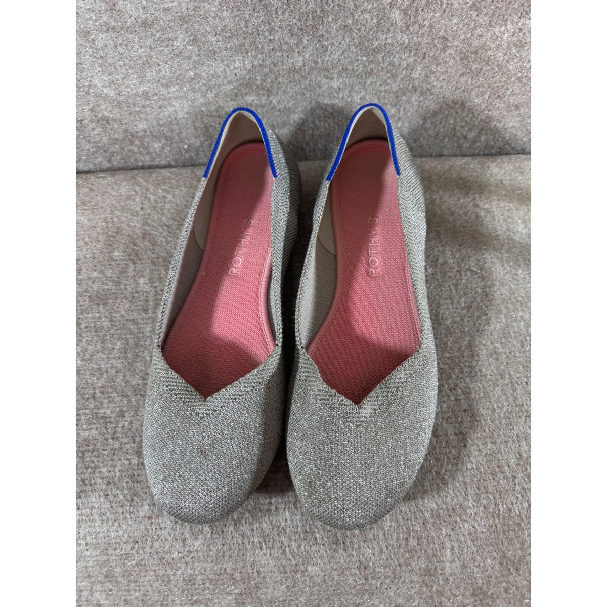 Rothy's The Flat Flats Women 9 Gray Knit Almond Toe Sustainable