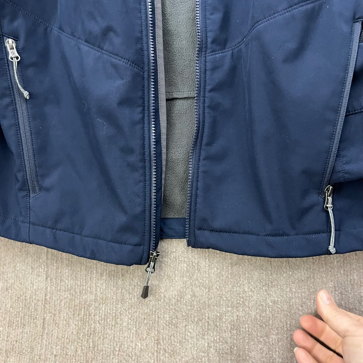 Eddie Bauer Mens Navy OSI Oakland Safety Committee Softshell Jacket L G