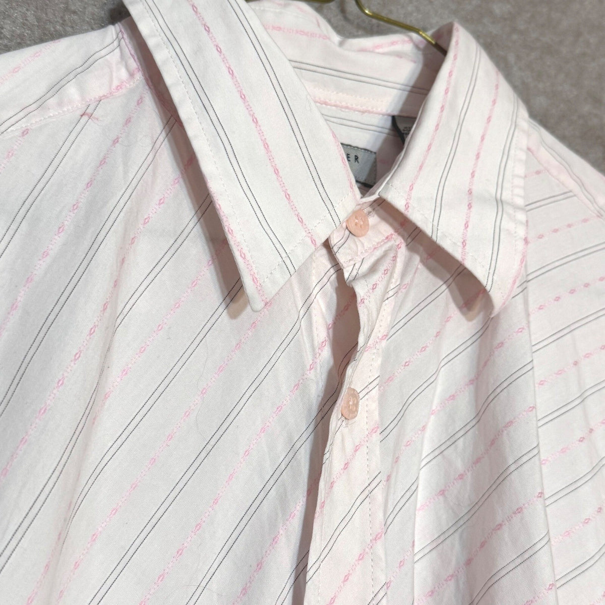 Ted Baker London Button Up Shirt Mens 3 Pink Striped Long Sleeve Cotton Preppy