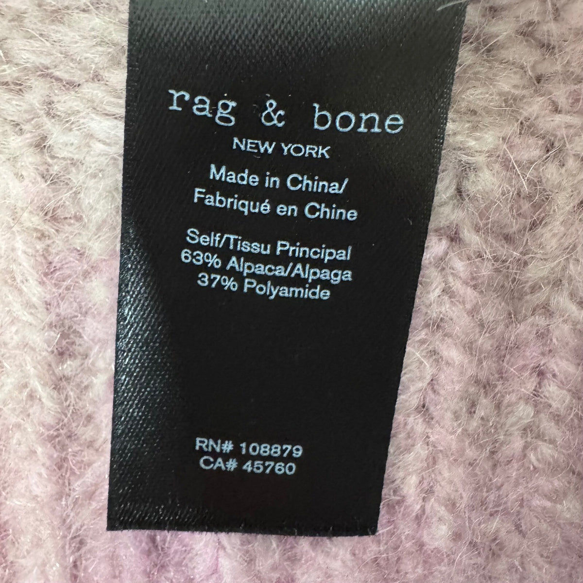 rag & bone 84" x 14" Alpaca Wool Blend Ombre Scarf Pink Beige Gradient