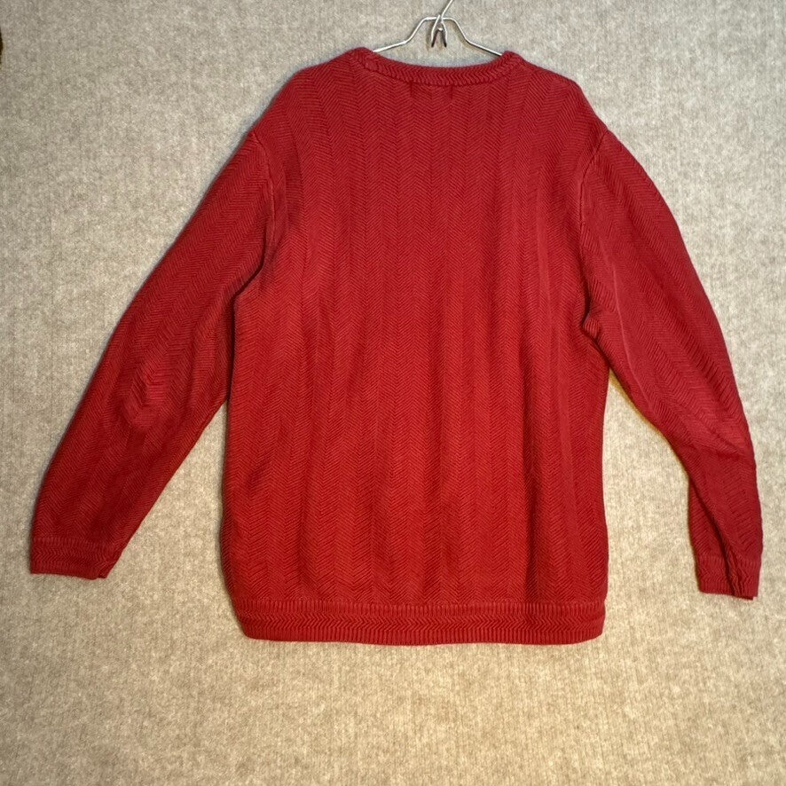 Chaps XL Men's Red Sweater Thick Heavy Tight Knit Business Casual Ralph Lauren