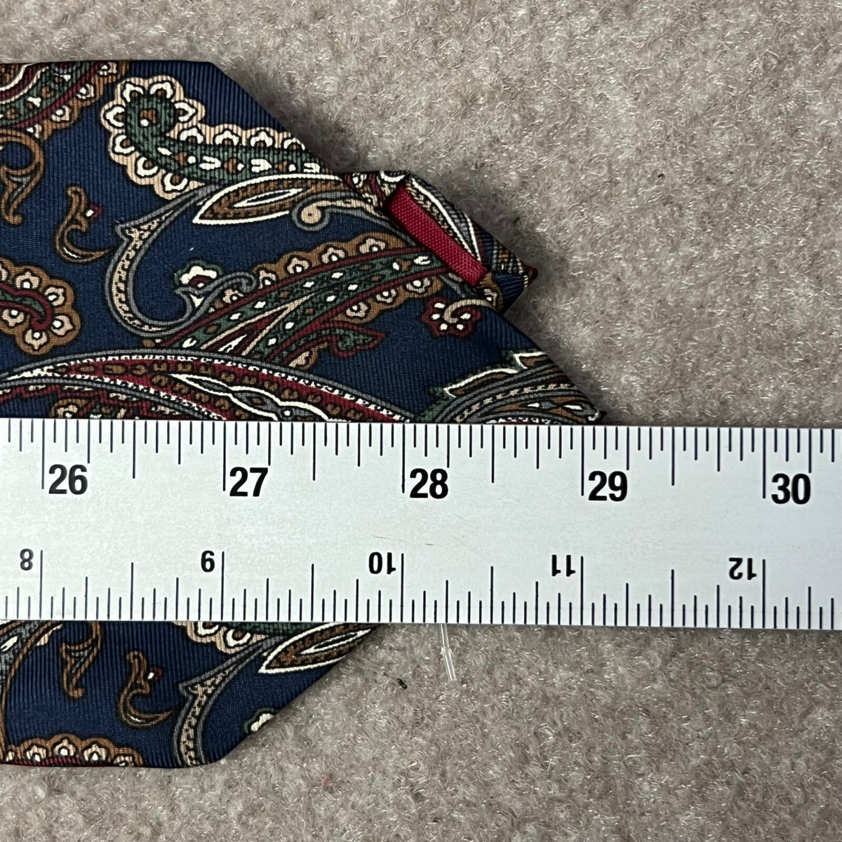 HARDY AMIES London Silk Necktie Blue Paisley Pattern Business Formal
