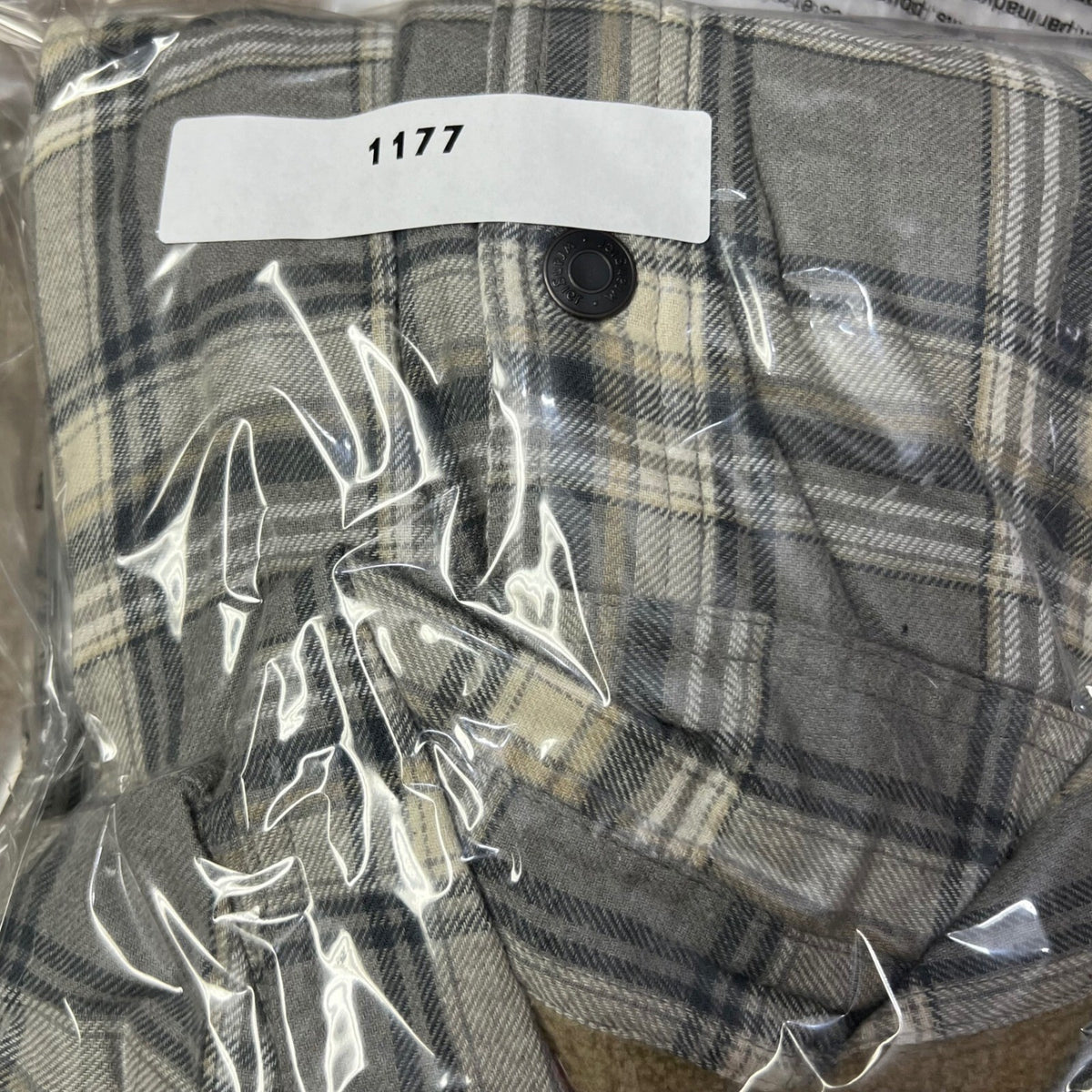 Wrangler Mens 2XL Gray Plaid Sherpa Lined Flannel Shirt Jacket Overshirt