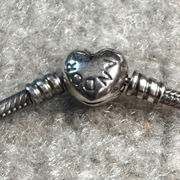 Pandora Heart Clasp Snake Chain Bracelet Women Silver S925 ALE Charm Jewelry