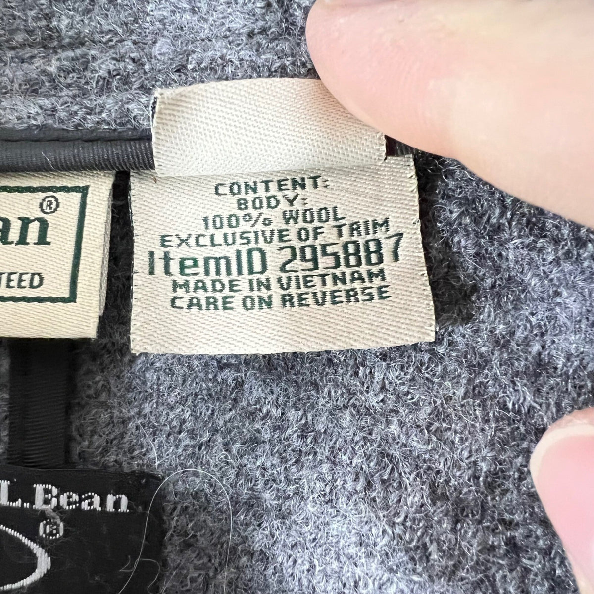 LL Bean Wool Coat Womens 1X Grey Bellandi Italian Fabric Classic Minimalist