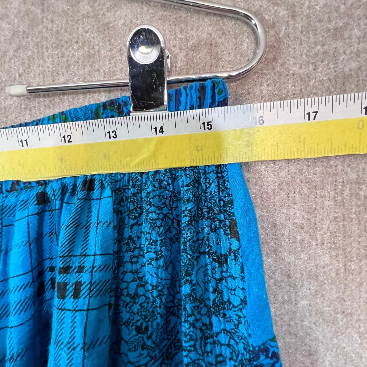 Vintage Carole Little Sport Maxi Skirt Womens 12 Blue Patchwork Paisley Boho