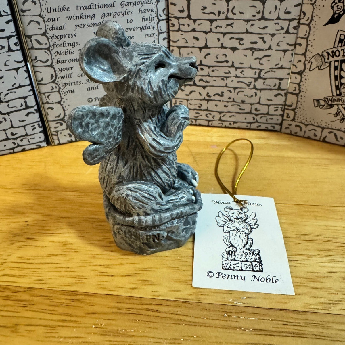 Vintage Noble Beasts Mouse Winking Gargoyle Figurine NOB103 Whimsical Goth
