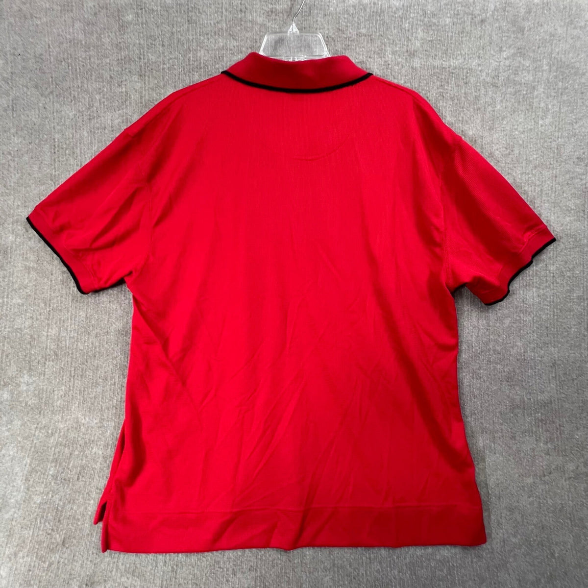 Vintage Ohio State Buckeyes Red Polo Shirt 2XL Embroidered Logo Black Trim