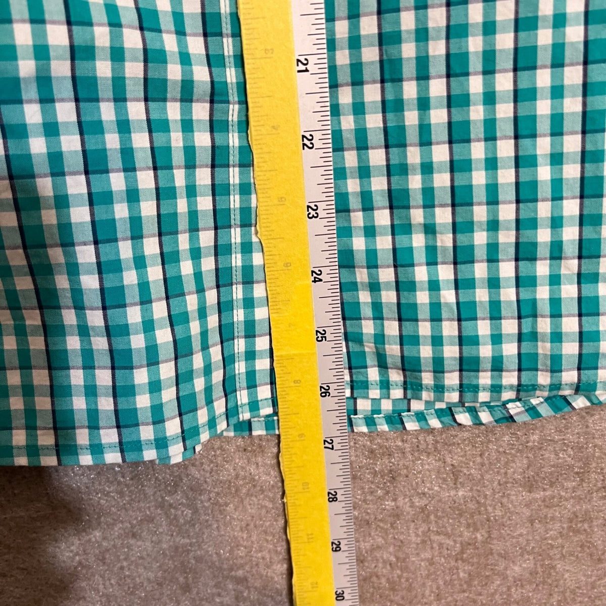 Magellan Outdoors Button Up Shirt Women M Green Gingham Plaid Hiking Gorpcore