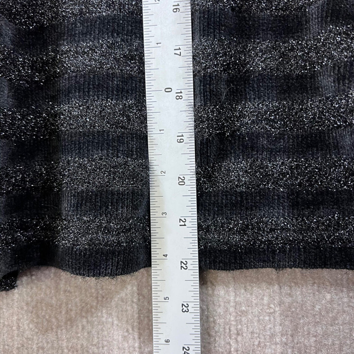 Sadie & Sage Anthropologie Glitter Stripe V Neck Sweater Top Large