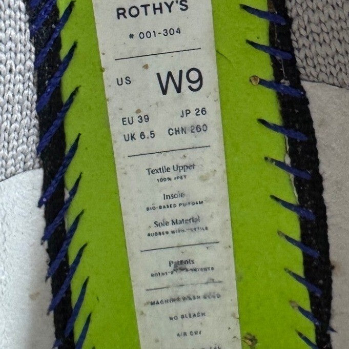 Rothy's The Flat Flats Women 9 Gray Knit Almond Toe Sustainable