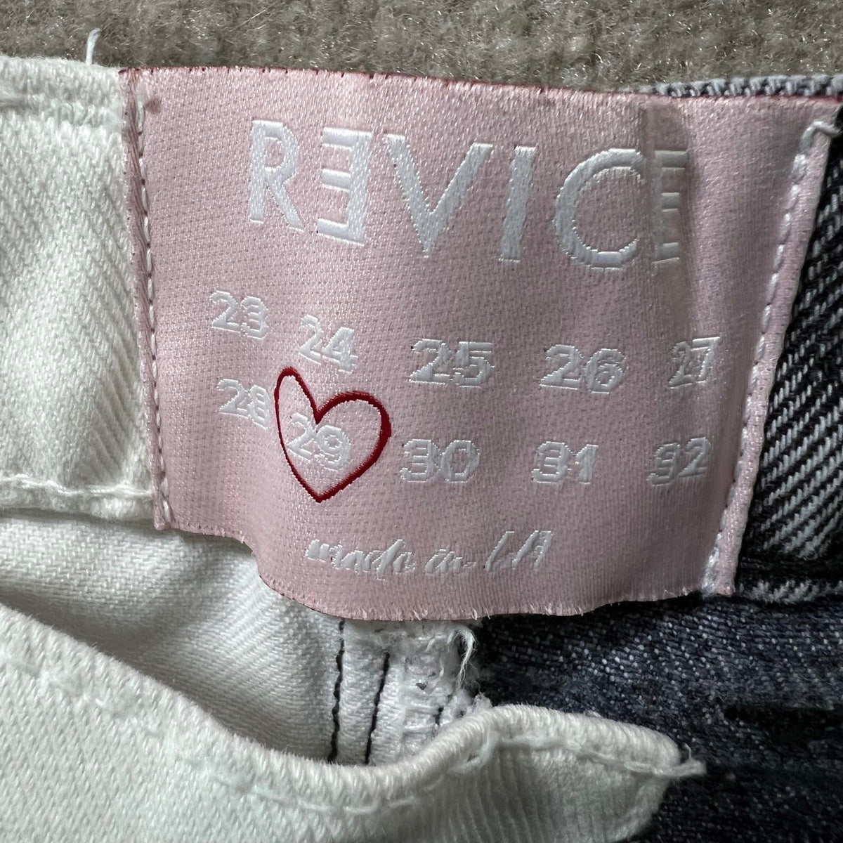 Revice Denim Two Tone Split Jeans White Black Wash Size 29