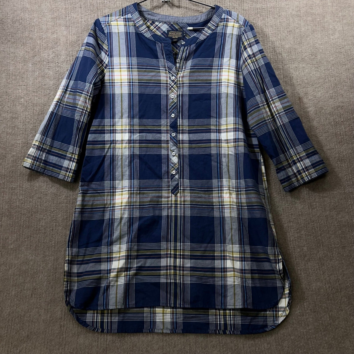 Pendleton Plaid Cotton Shirt Dress Womens M Tunic Casual Classic Comfort Preppy