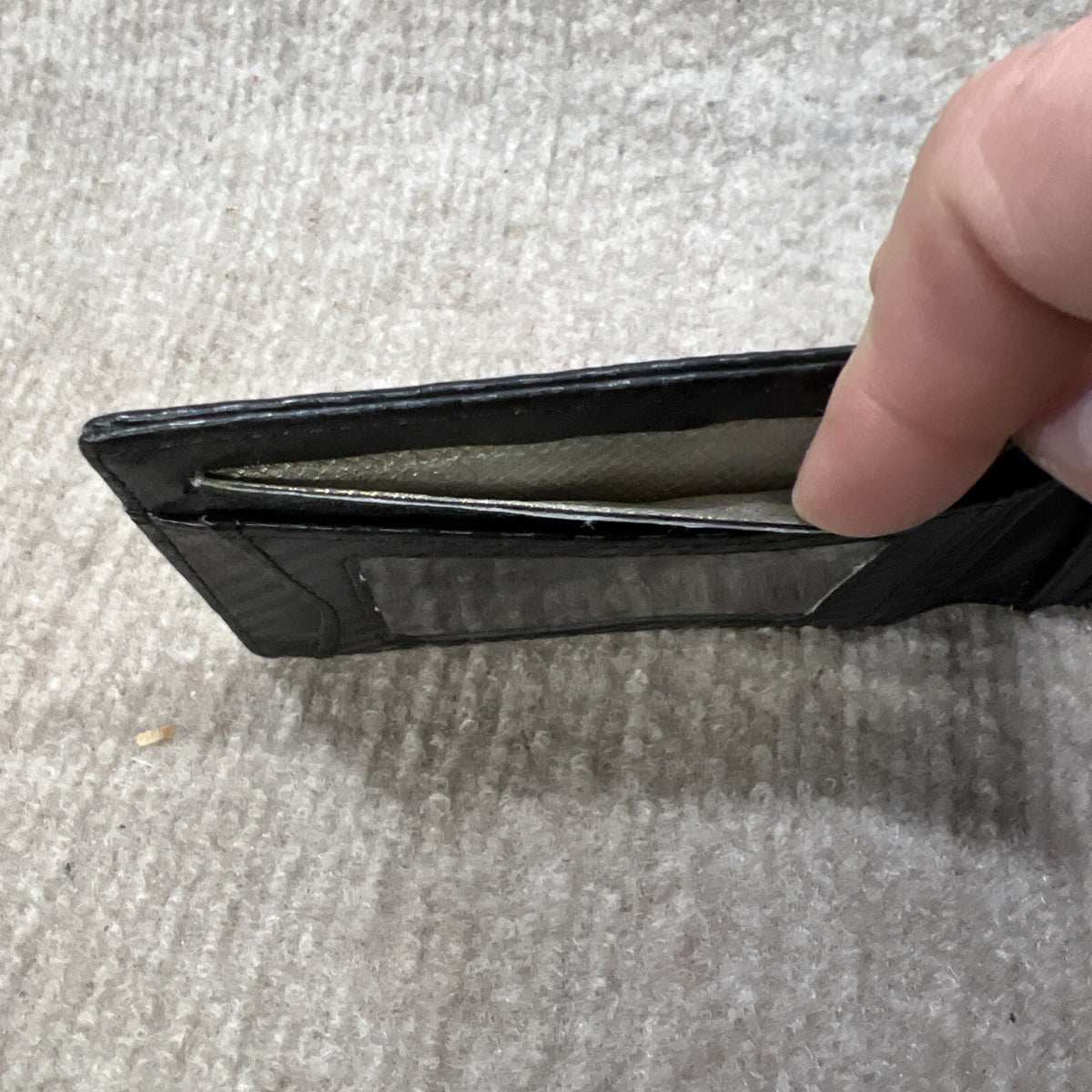 Travando Slim Carbon Fiber Style Wallet Money Clip RFID Front Pocket Black