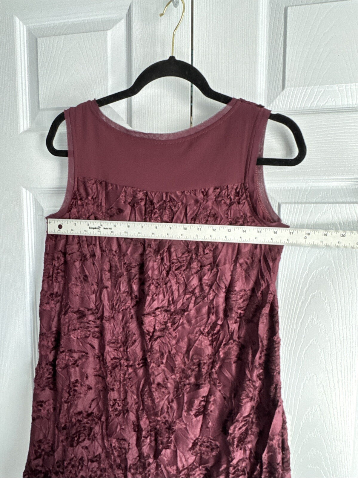 Simply Vera Wang Women Dress XS Sleeveless velvet Burnout Floral Crinkle Asymmet