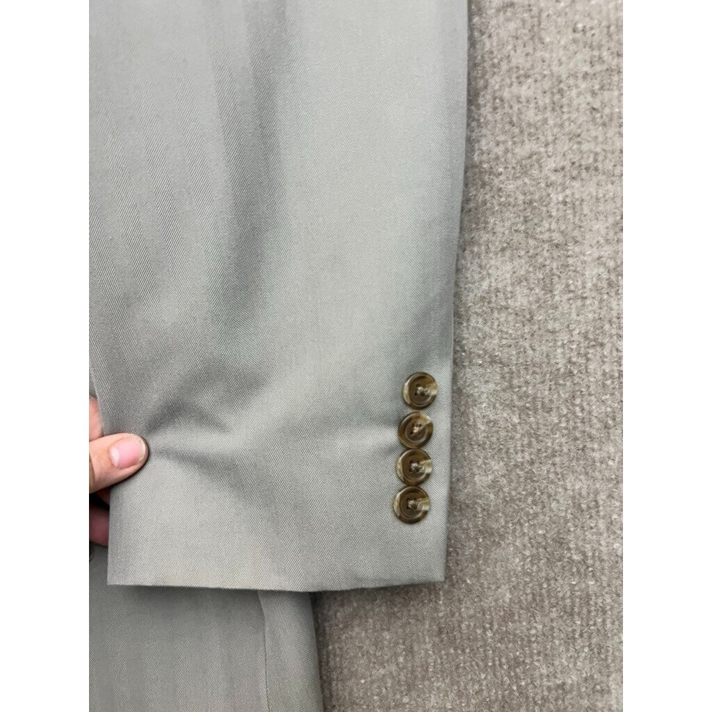 Concepts Blazer Men Size 40R Grey Herringbone Two Button Formal Business Casual