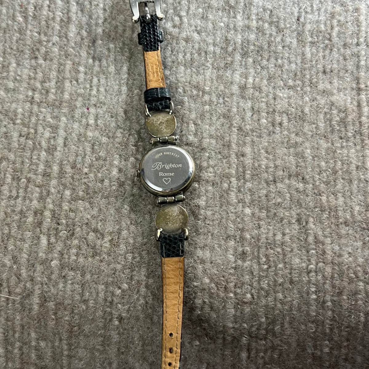 Brighton Rome Silver Tone Equestrian Leather Band Watch Untested