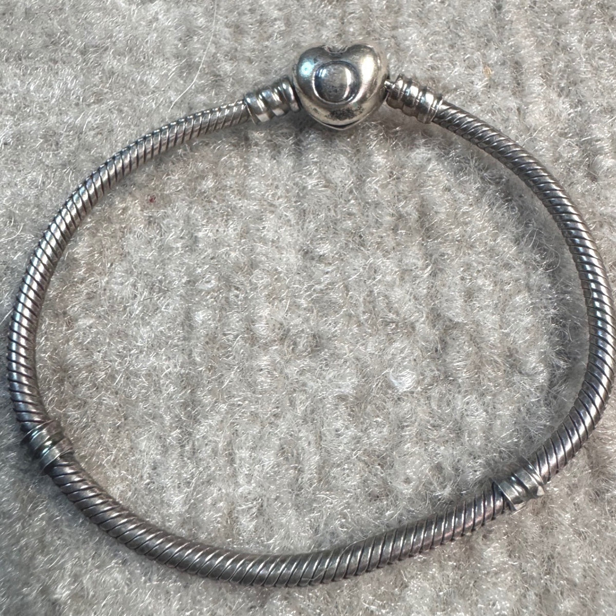 Pandora Heart Clasp Snake Chain Bracelet Women Silver S925 ALE Charm Jewelry