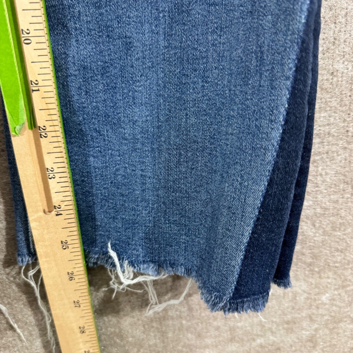 FRAME Le Crop Mini Boot Jeans Womens 27 Raw Hem Two Tone Denim Boho Minimalist
