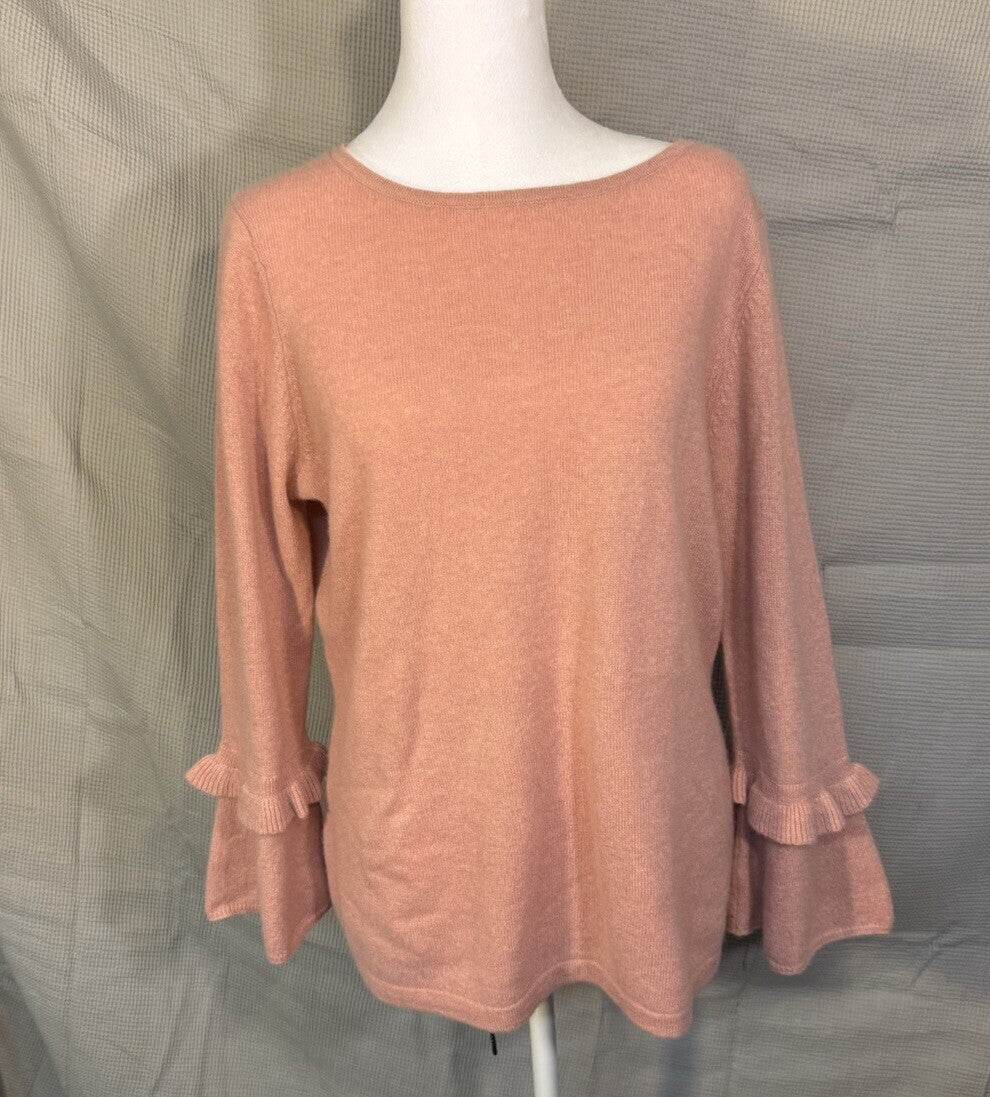 Charter Club Sweater Women S Barbie Pink Cashmere Ruffle Flare Capsule Classic