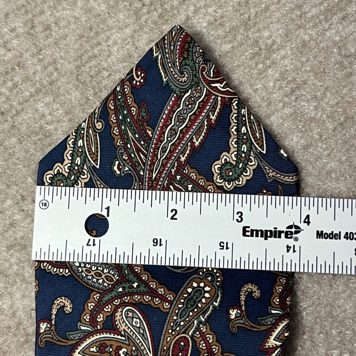 HARDY AMIES London Silk Necktie Blue Paisley Pattern Business Formal