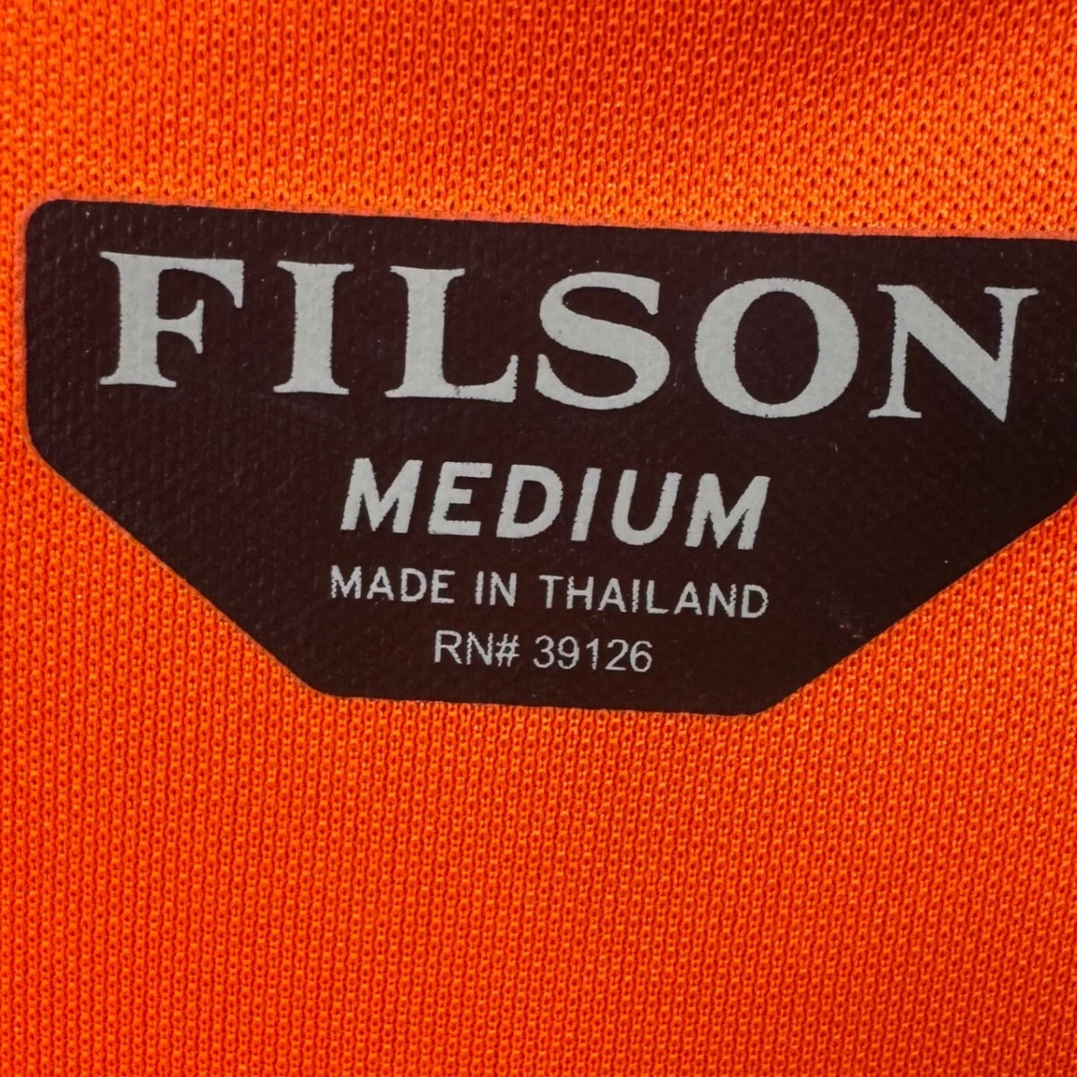 Filson Long Sleeve Performance Crew Shirt Mens Medium Blaze Orange Gray Stretch