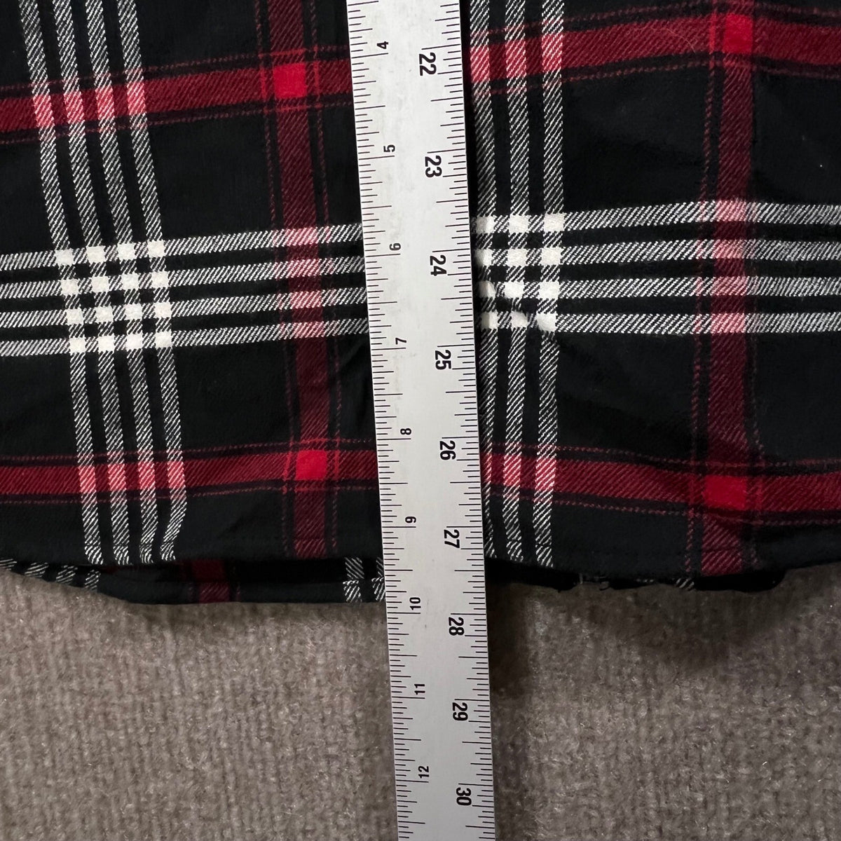 CHAPS Plaid Full Zip Flannel Shirt Jacket Red Black White L G Mens Long Sleeve