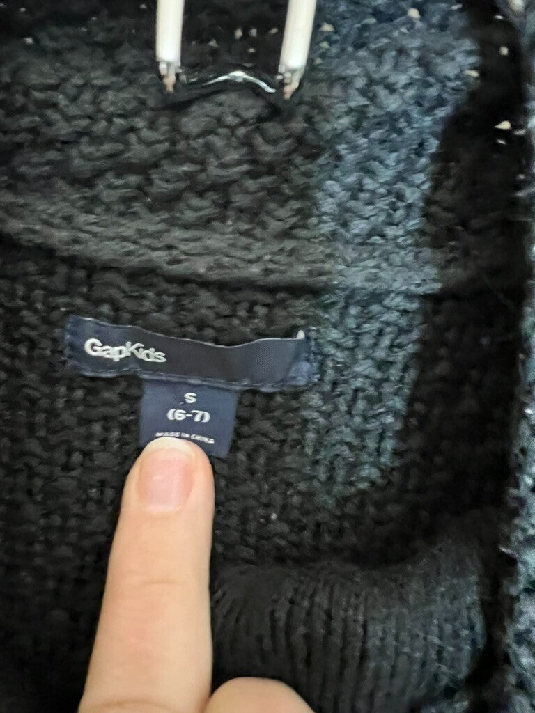Gap Kids S 6/7 Knit long Coat Black