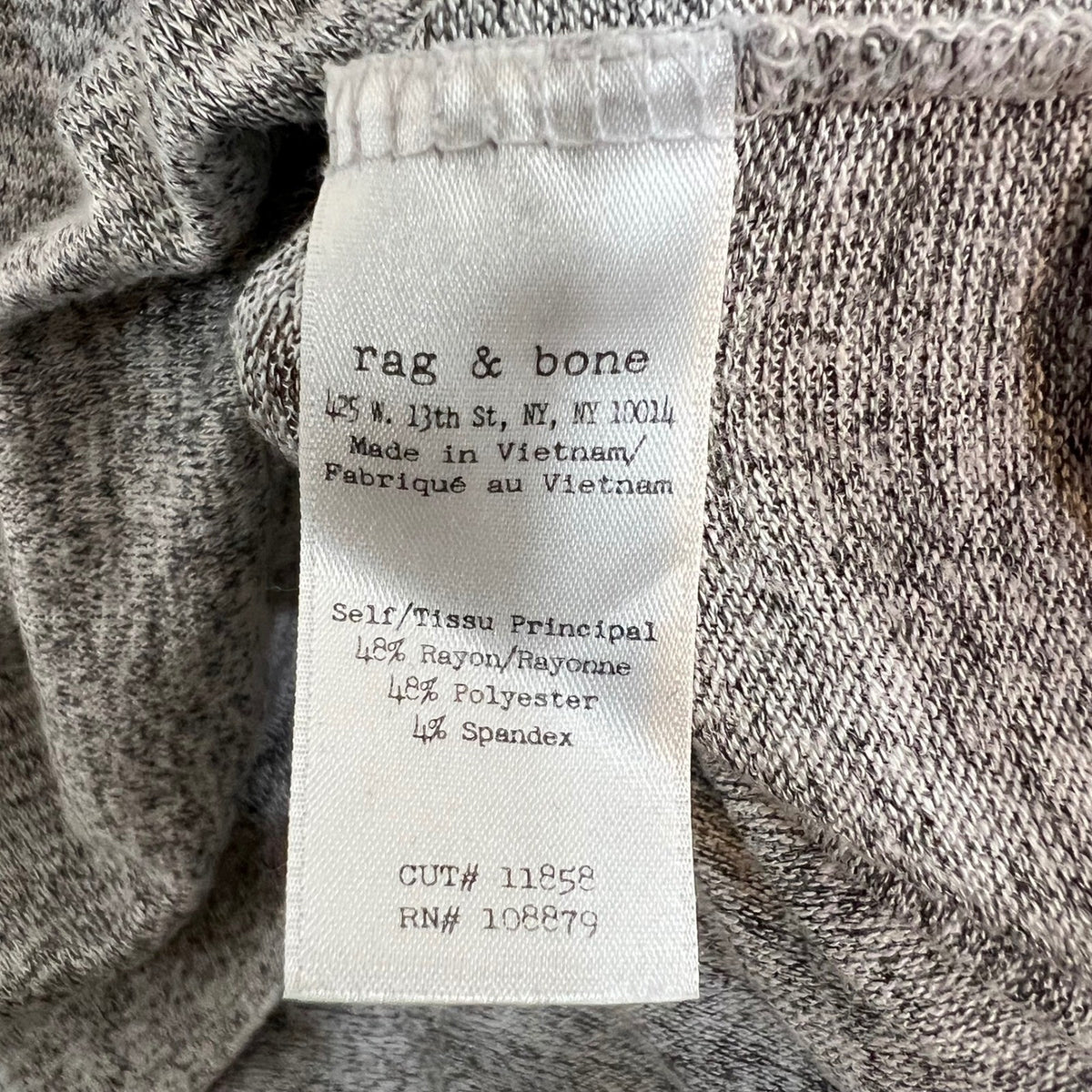 Rag & Bone JEAN Knit Top Women XS V Neck Long Sleeve Heathered Casual Minimalist