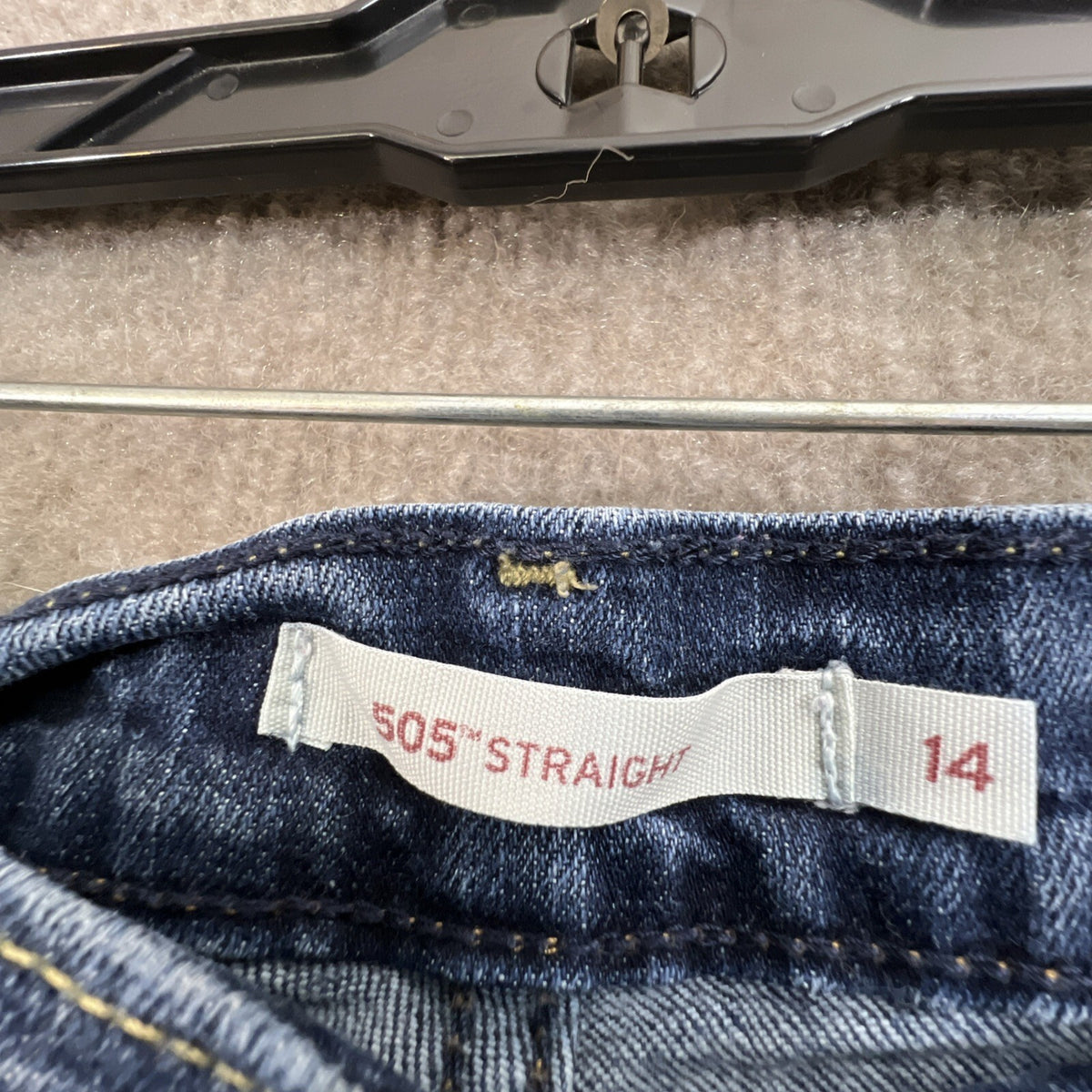 Women’s Blue Levis 505 Stretch Straight Leg Denim Jeans Size 14