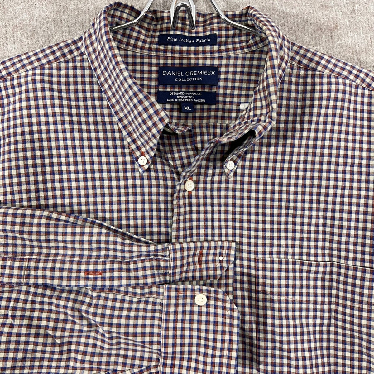 Daniel Cremieux Button Down Shirt Mens XL Plaid Long Sleeve Cotton Preppy