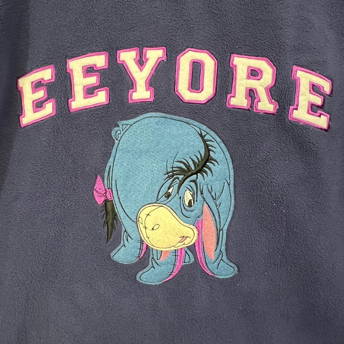 Disney Eeyore Winnie the Pooh Blue Fleece Pullover Long Sleeve Shirt Large
