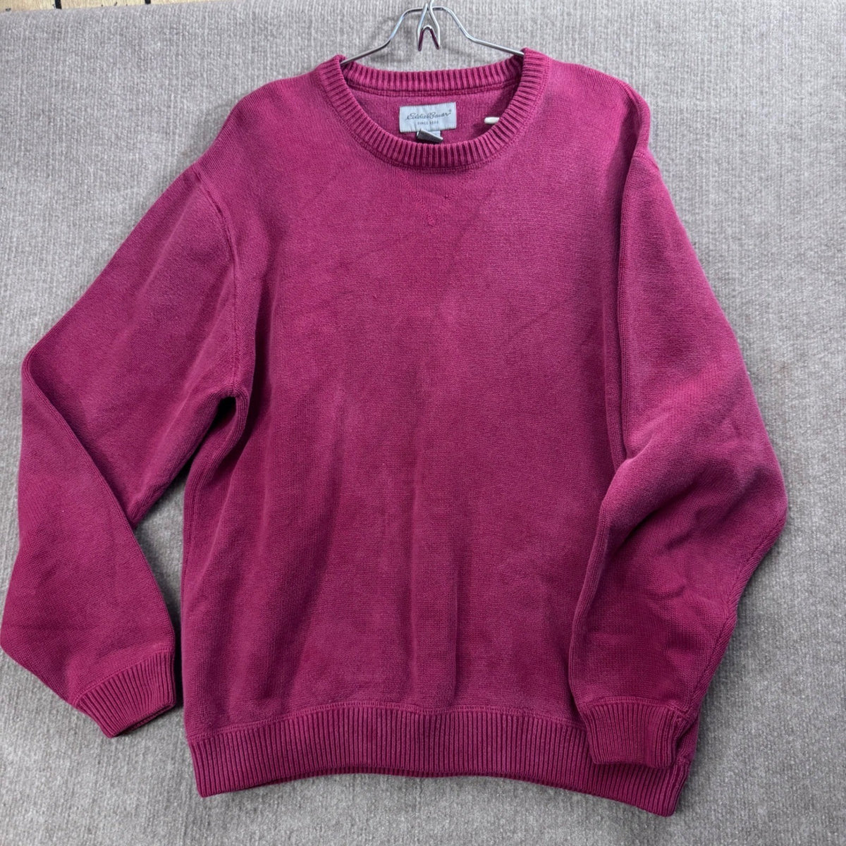 Vintage Eddie Bauer Men L Crew Neck Cotton Heavy Knit Sweater Australia Pullover