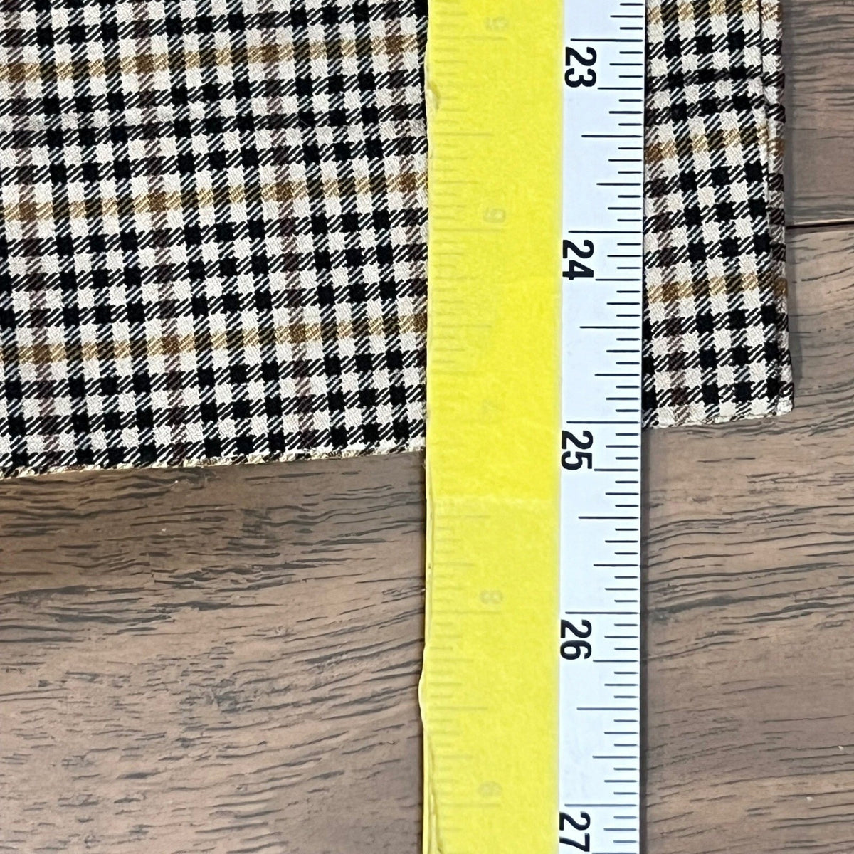 Zara Basic Plaid Ankle Pants Womens Medium Brown Gingham Check Ruffle Trim