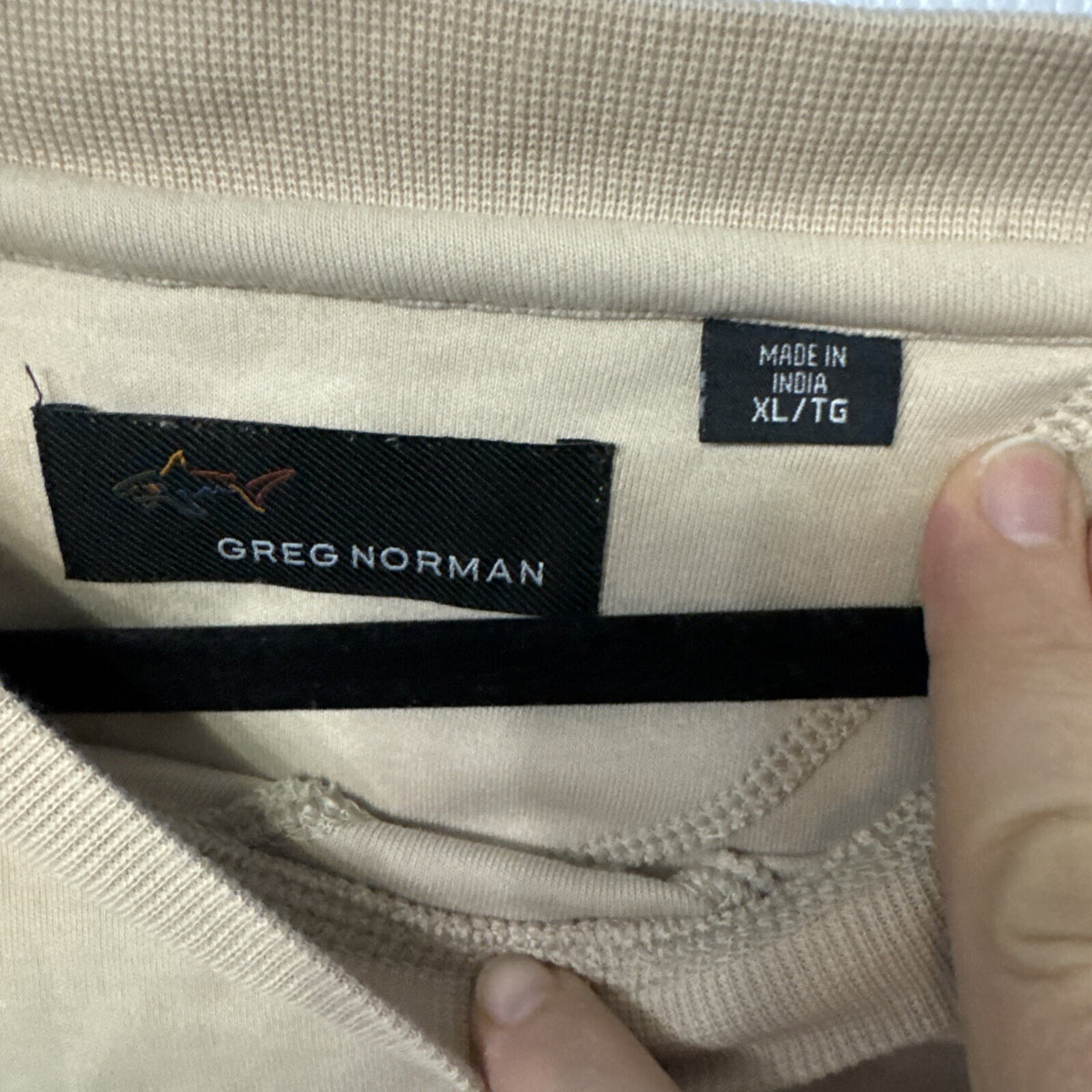 Greg Norman Sweatshirt Men XL Tan Normcore Preppy Gorpcore