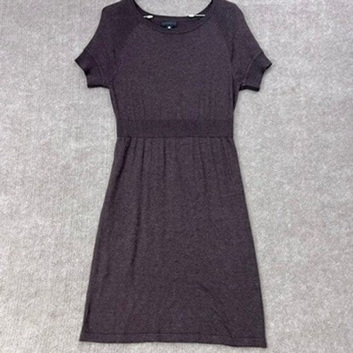 Worthington Knit Dress Womens Medium M Brown Short Sleeve Casual