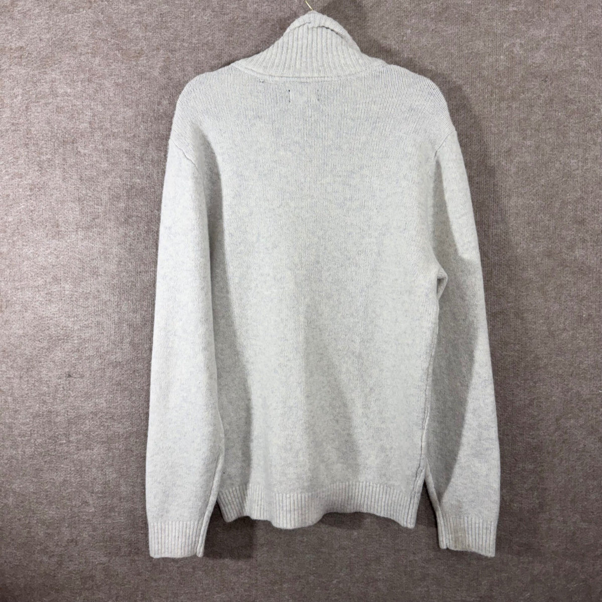 Chaps Ottoman Cowl Neck Sweater Mens L Oatmeal Heather Ribbed Minimalist