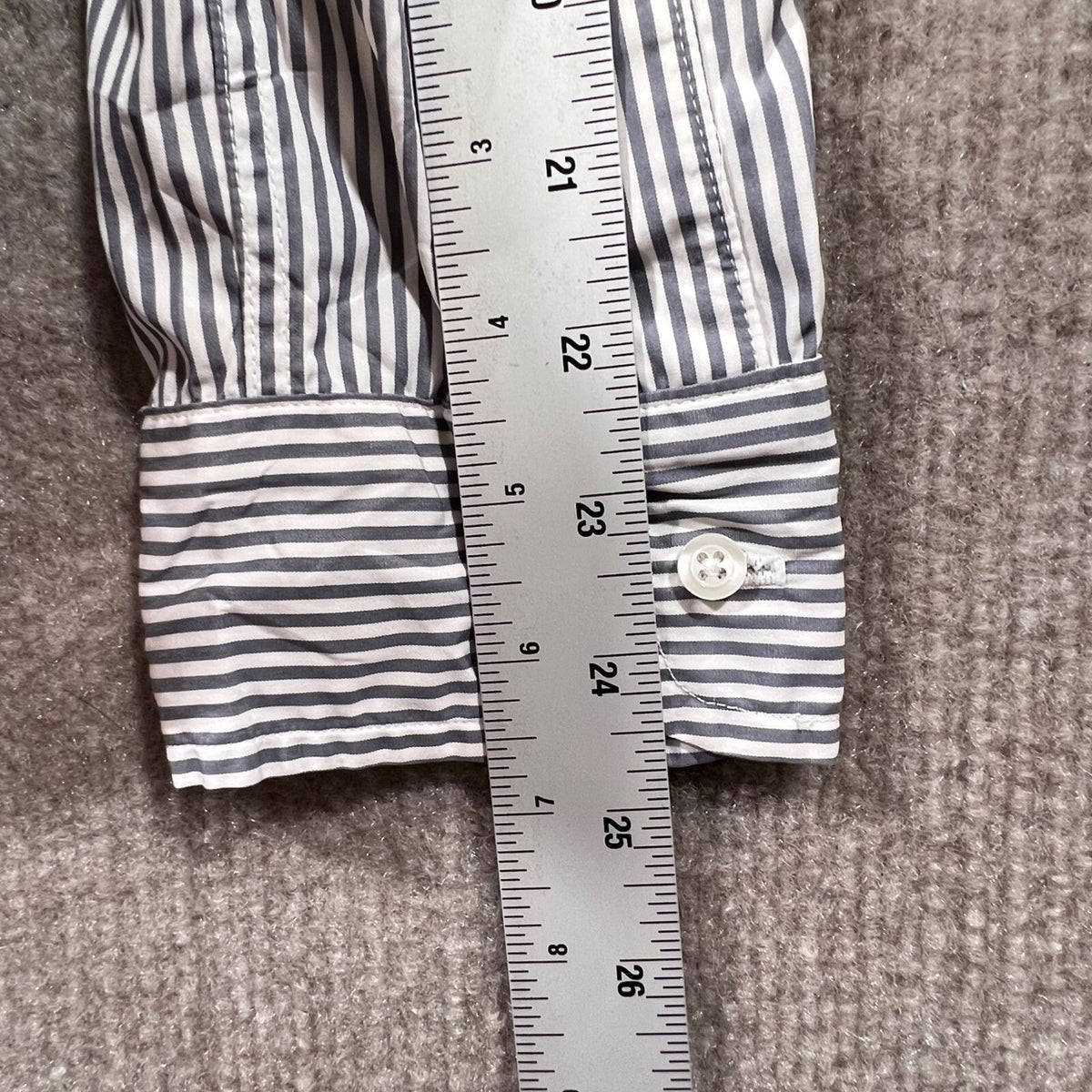 Frank & Eileen Barry Striped Button Down Shirt Women's Medium Blue White Cotton