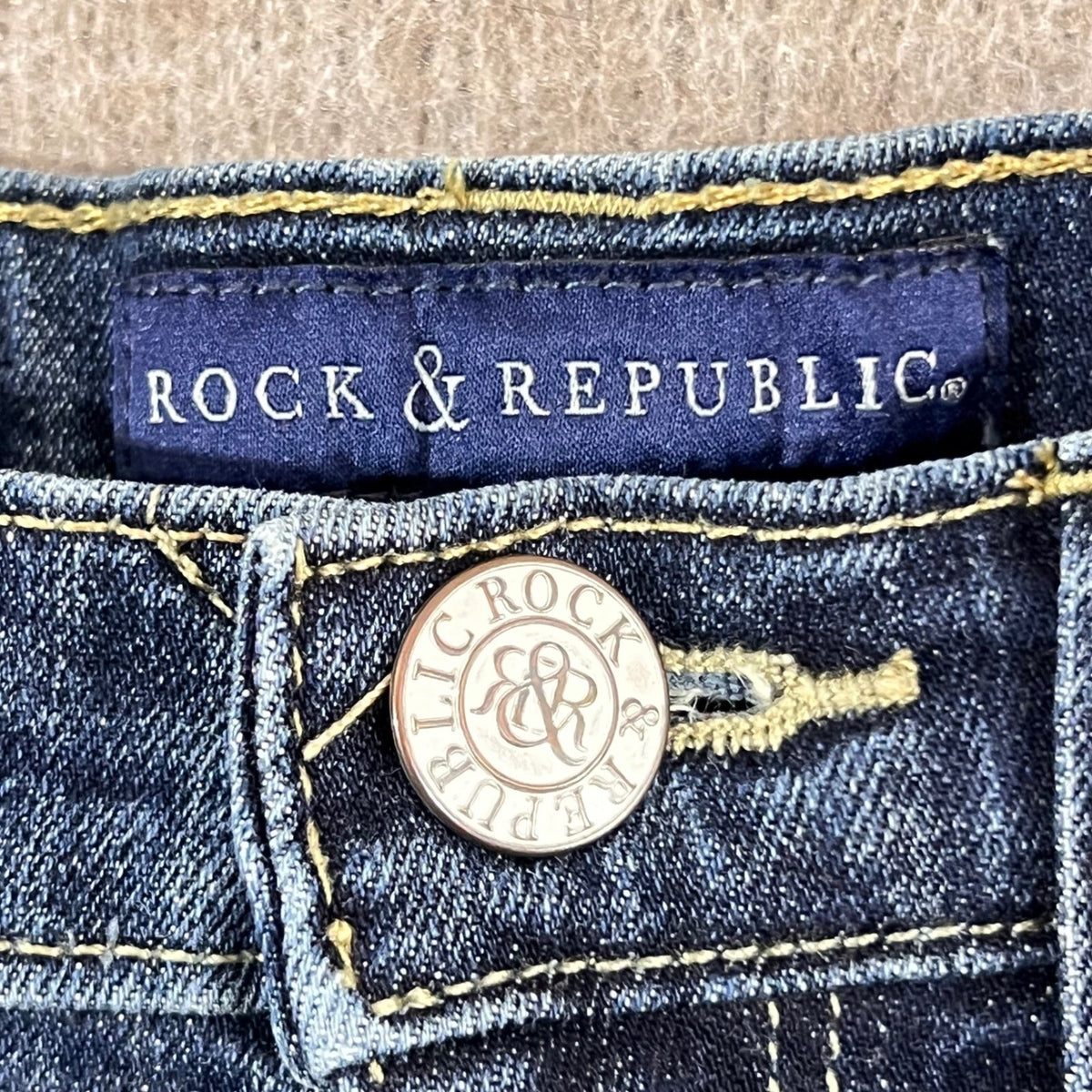 Rock Republic Jeans Womens 26 Skinny Blue Denim Embroidered Y2K Indie Sleaze