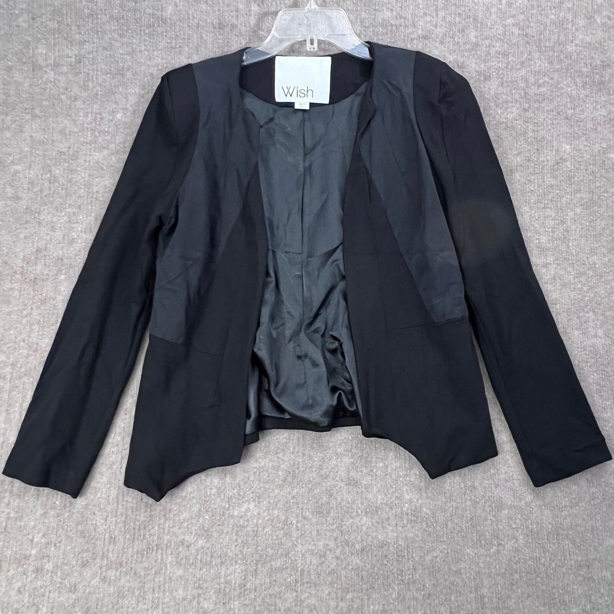 Wish Australia Black Blazer Jacket Open Front Career Office Work L