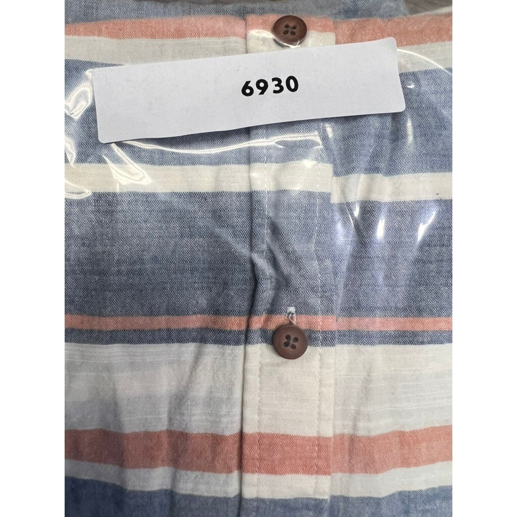 Ocean Current Mens Large Striped Shirt Short Sleeve Button Down Casual