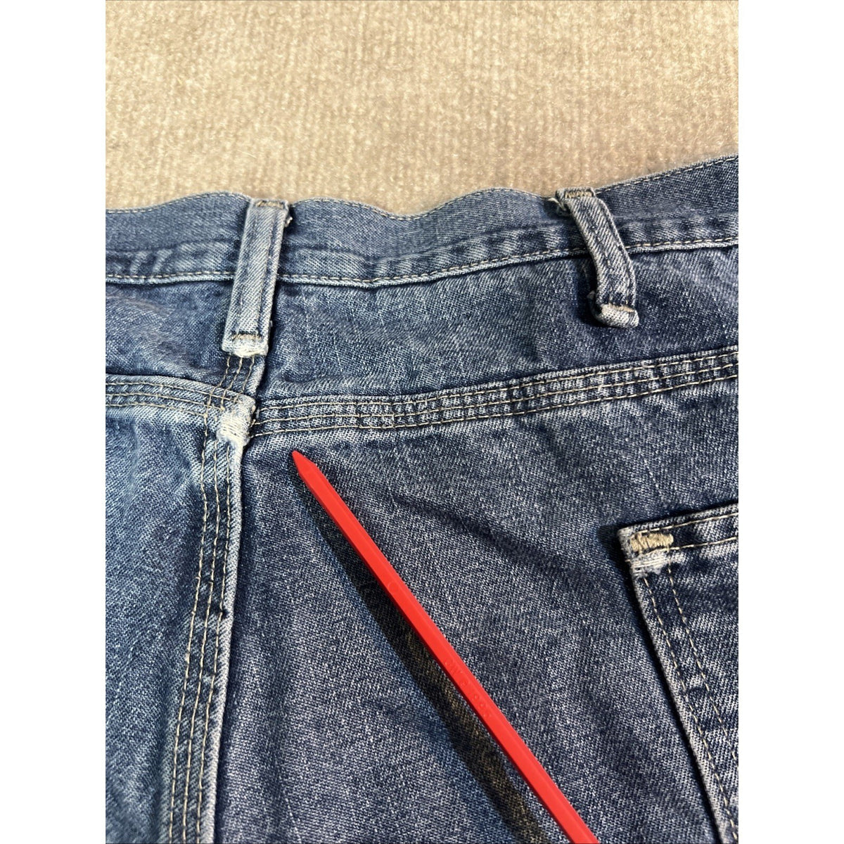 Wrangler Fleece Lined Carpenter Jeans Mens 40x30 Blue Denim Workwear Rugged