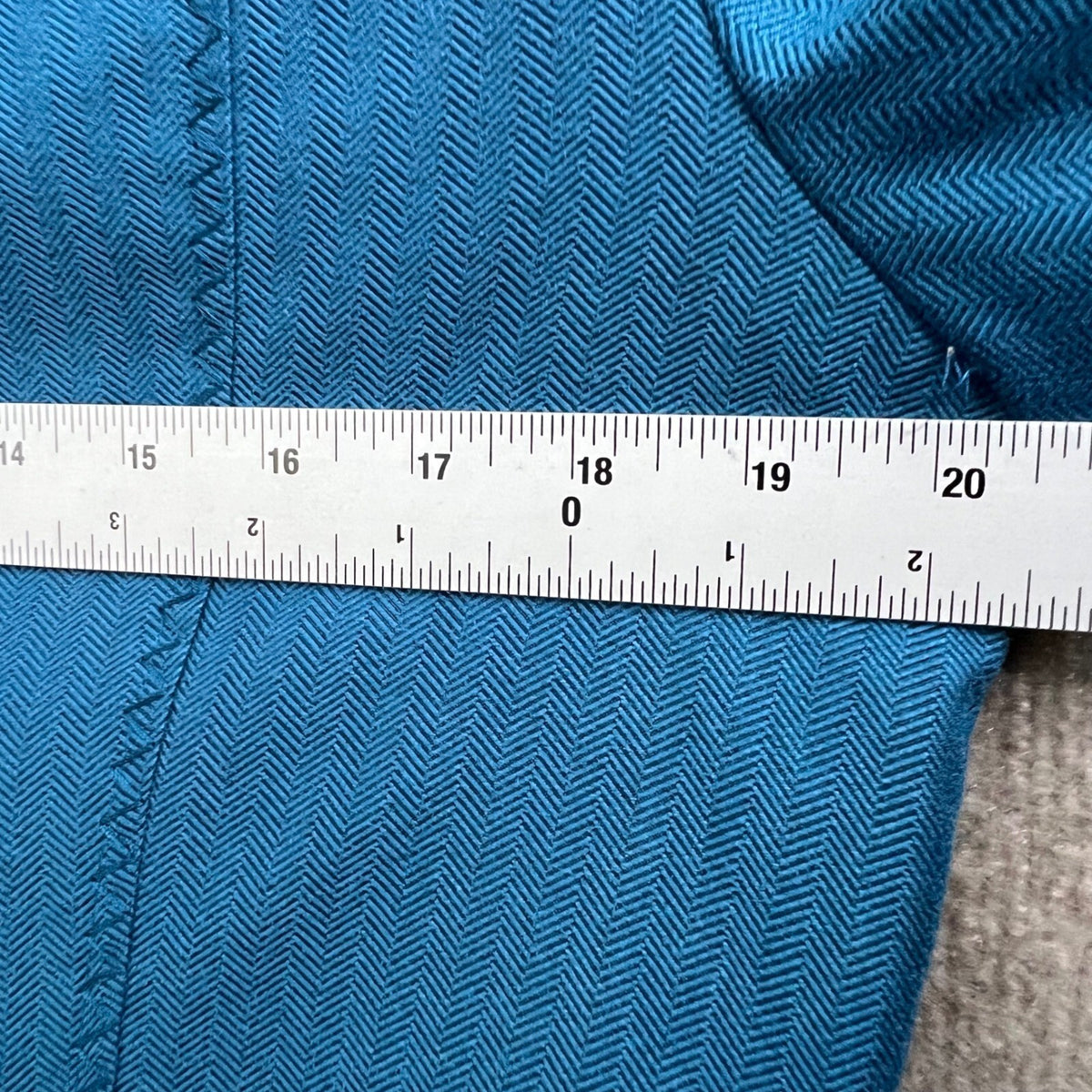 Coldwater Creek Womens Blazer Jacket Size 12 Blue Herringbone Career Office