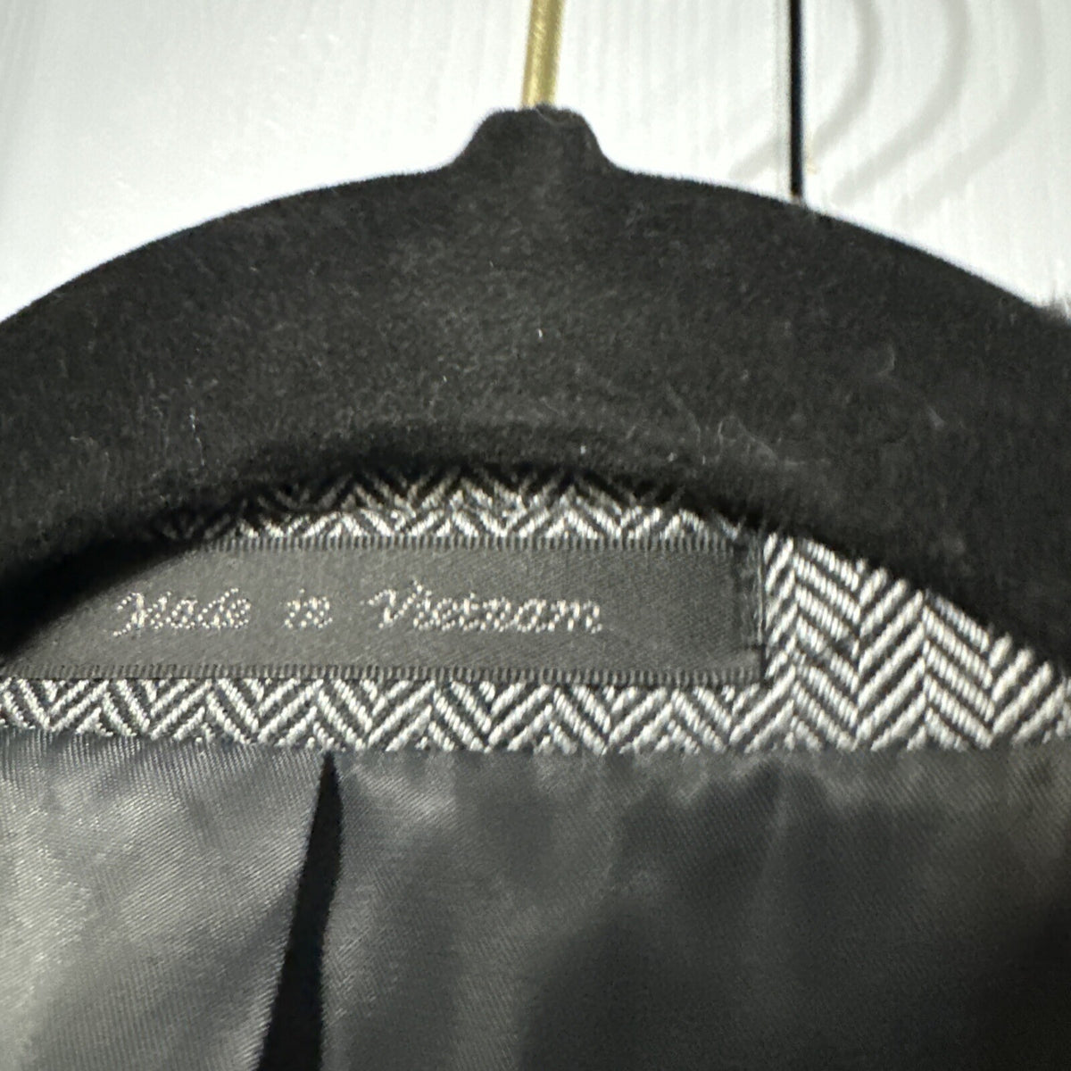 Chaps Ralph Lauren Gray Herringbone 46L 2 Button Blazer Notch Collar Single Vent